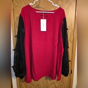 BloomChic Red and Black Blouse
